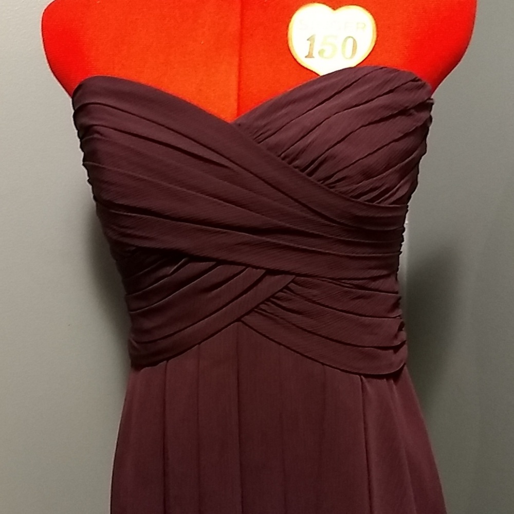 EUC Sz 4 David’s purple chiffon strapless sweetheart